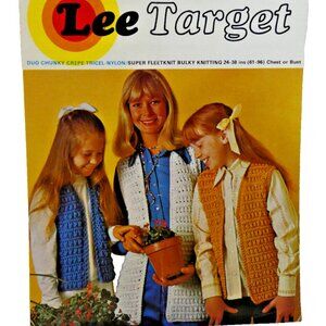 Vest Vintage Lee Target Chunky Bulky DK Double Knitting Worsted British 80s 90s